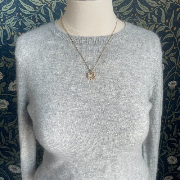 Antonio Melani Light Gray Vera Poet Ruffle Cuff 100% Cashmere Sweater - Picture 3 of 10